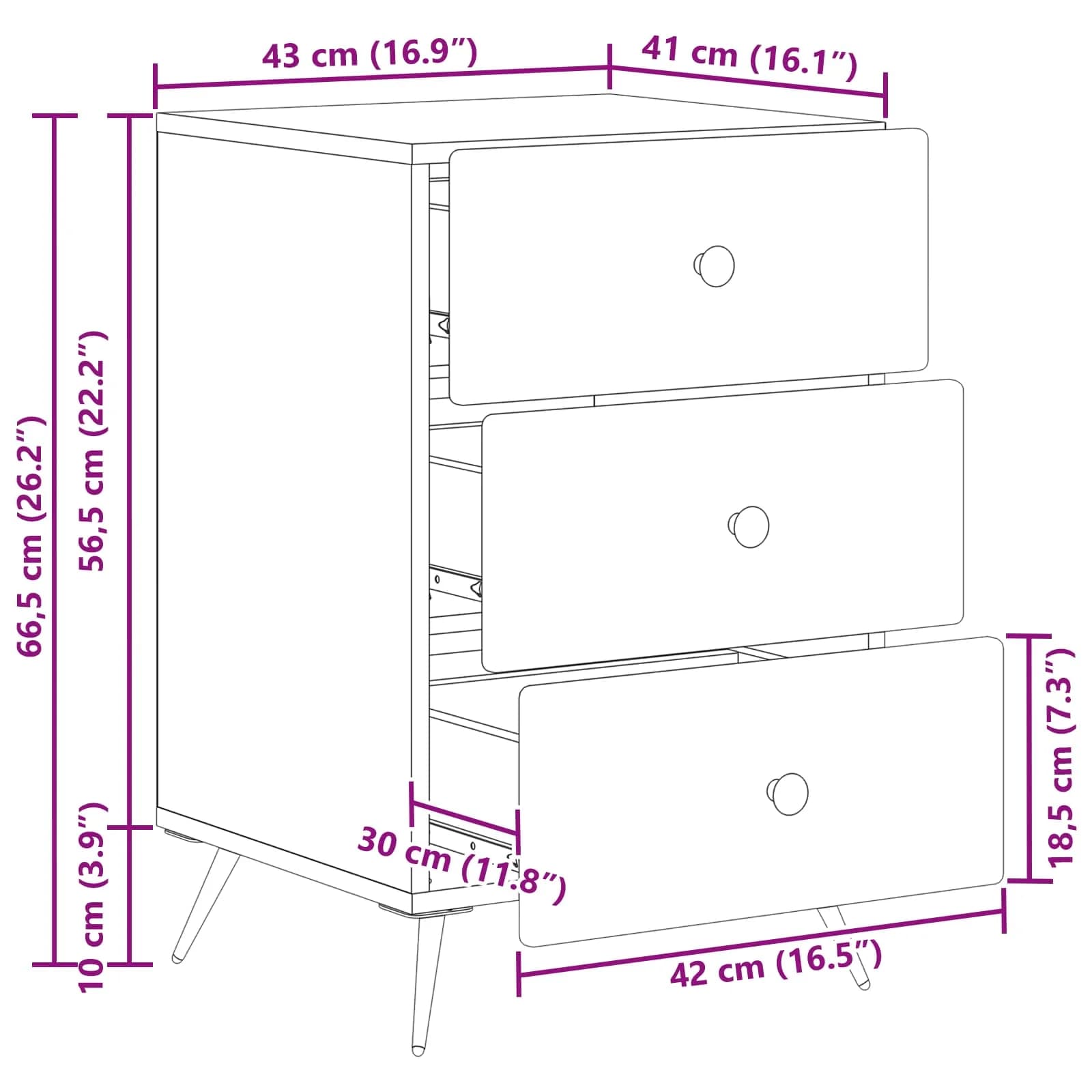 Nočna omarica Artisan hrast 43 x 41 x 66,5 cm Inženirski les - slika 11