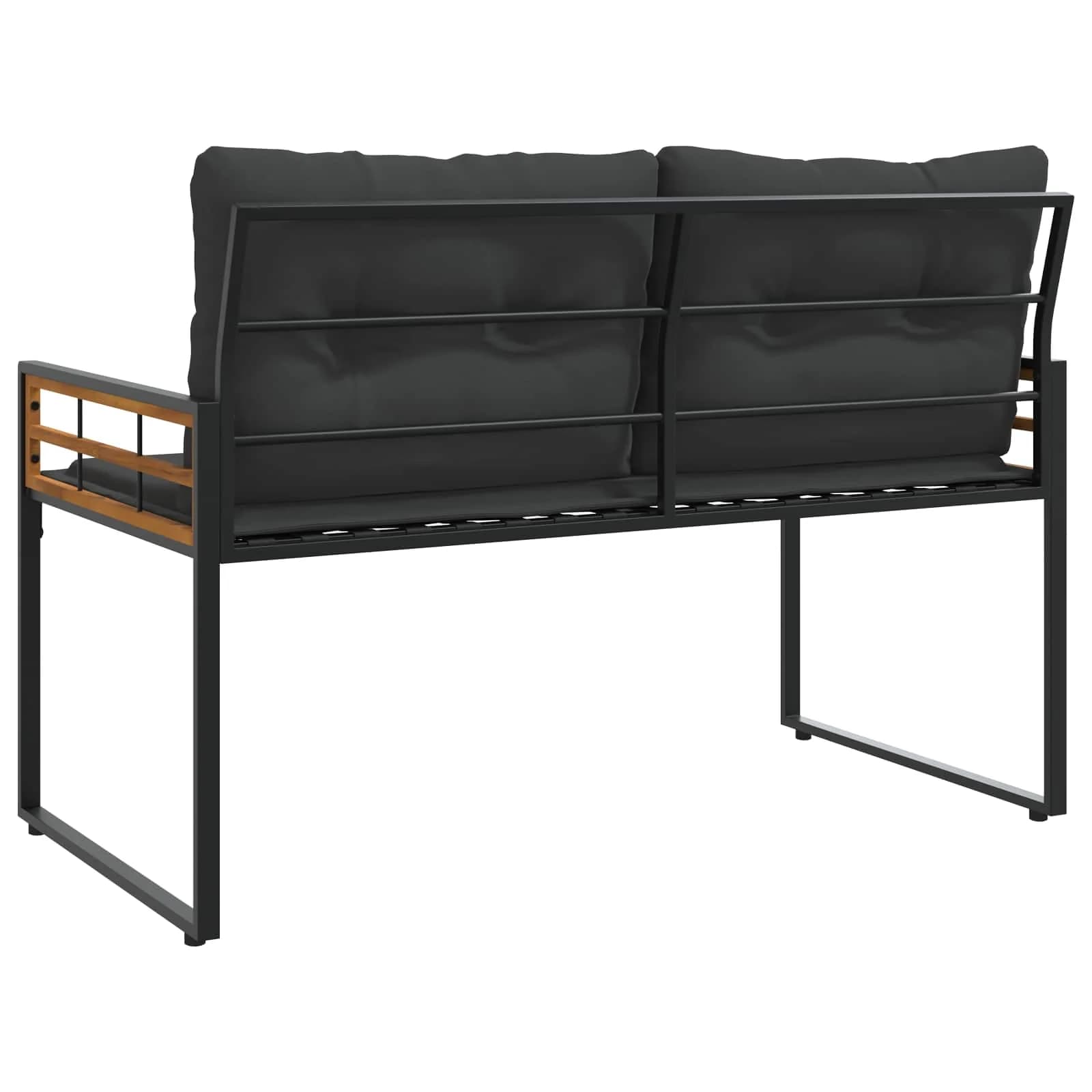 Lesena ležajna klop z blazino Zatemnjeno siva 114 x 55 x 77 cm - slika 6