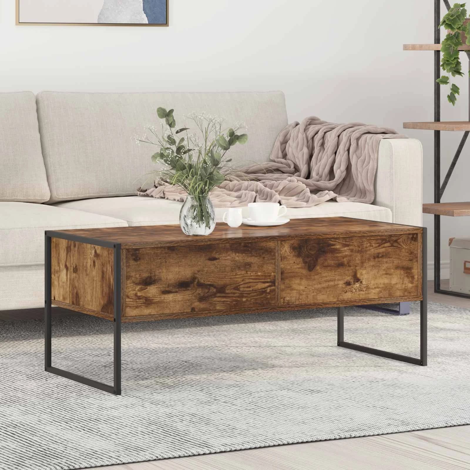 Klubska miza Dimni hrast 100 x 46 x 40 cm Inženirski les
