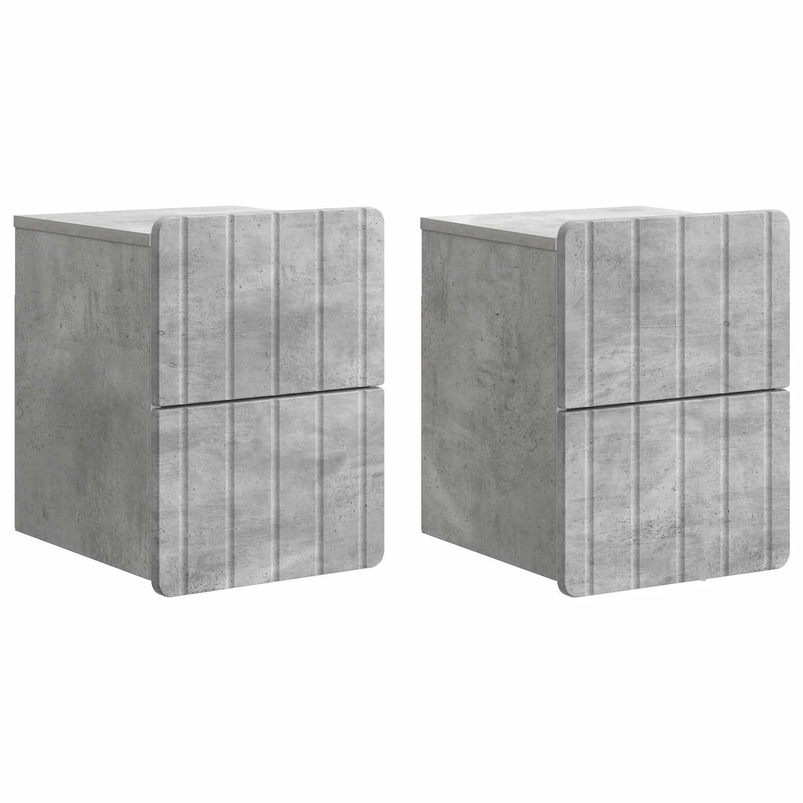 Stenski nočni omarici 2 kos Betonsko siva 33 x 34,5 x 43 cm - slika 2