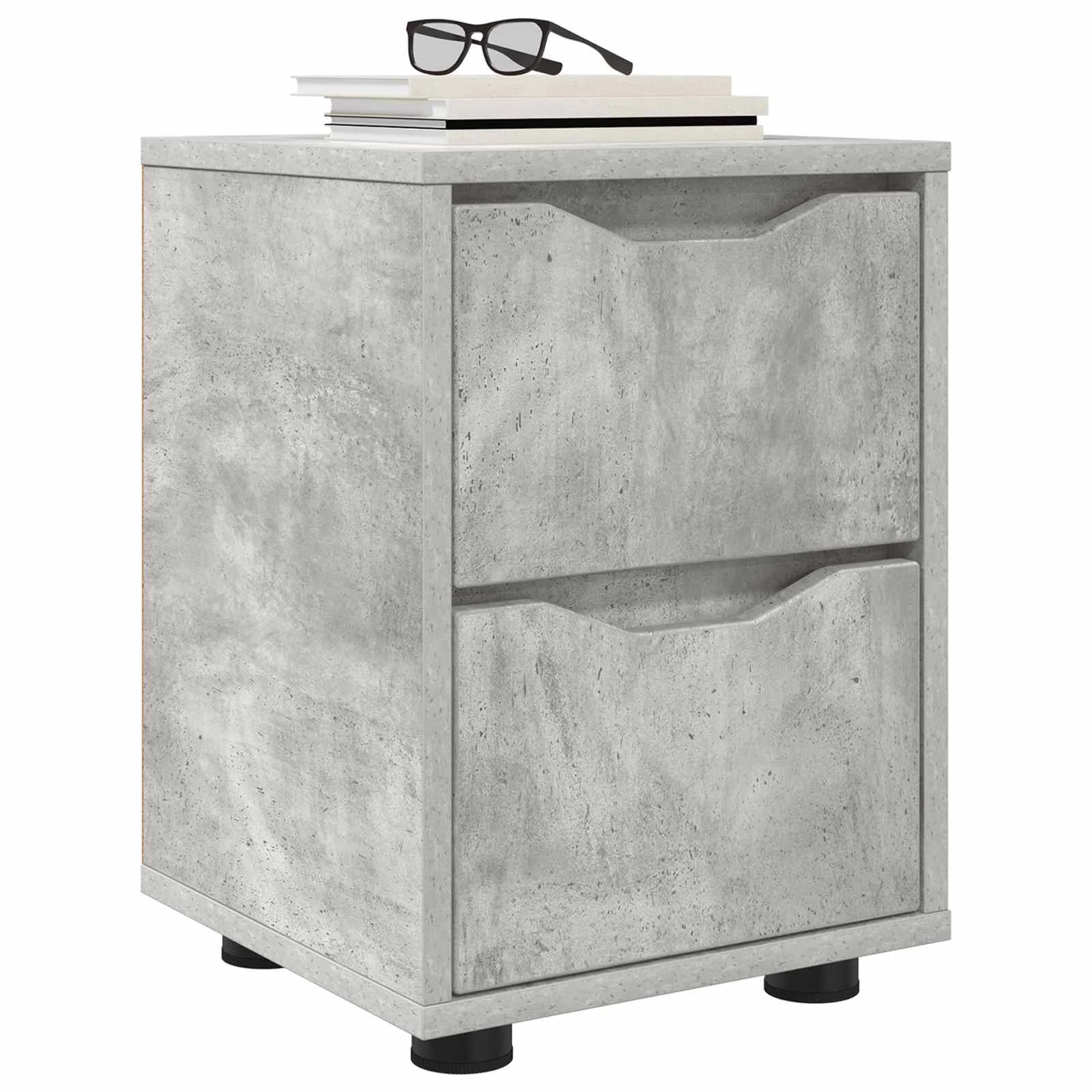Posteljne mize 2 kos Betonsko siva 30,5 x 30 x 43 cm - slika 3