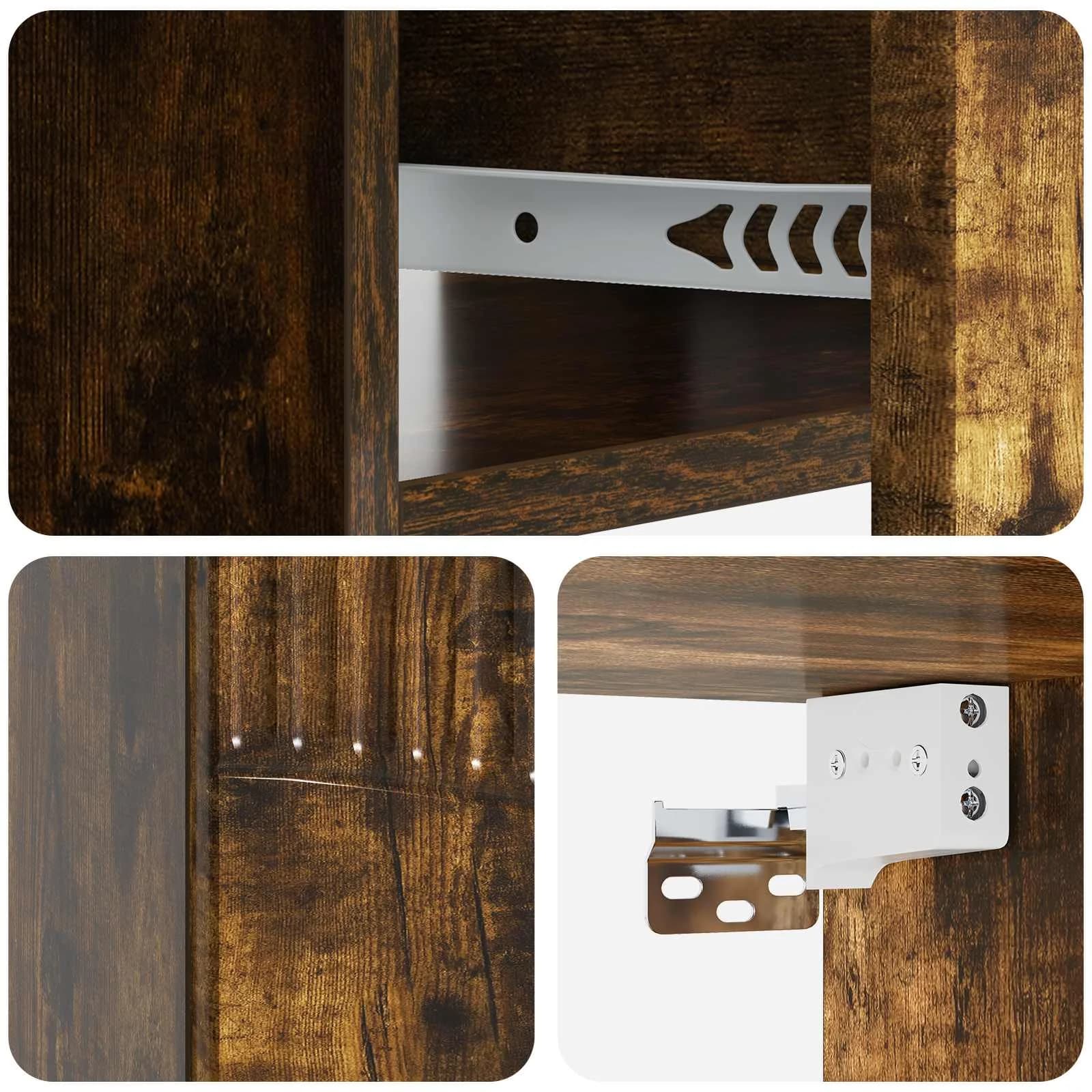 Stenski nočni omarici 2 kos Dimljen hrast 49 x 34,5 x 20 cm - slika 10