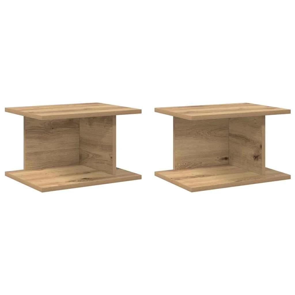 Nočna omarica 2 kos Umetni hrast 40 x 30 x 25 cm Inženirski les - slika 2