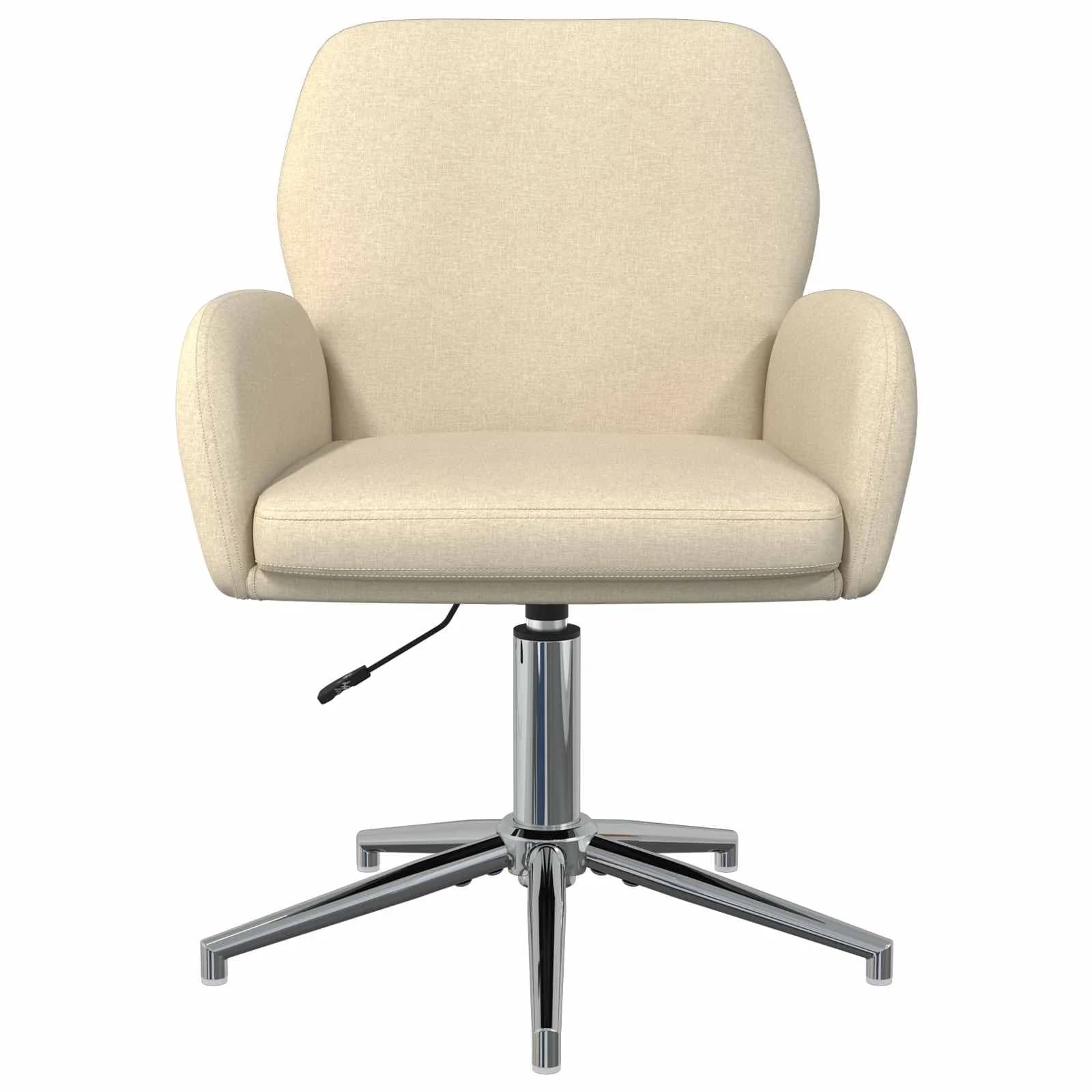 Vrteči pisarniški stoli 2 kos 54 x 58 x 90 cm Krem Blago - slika 3