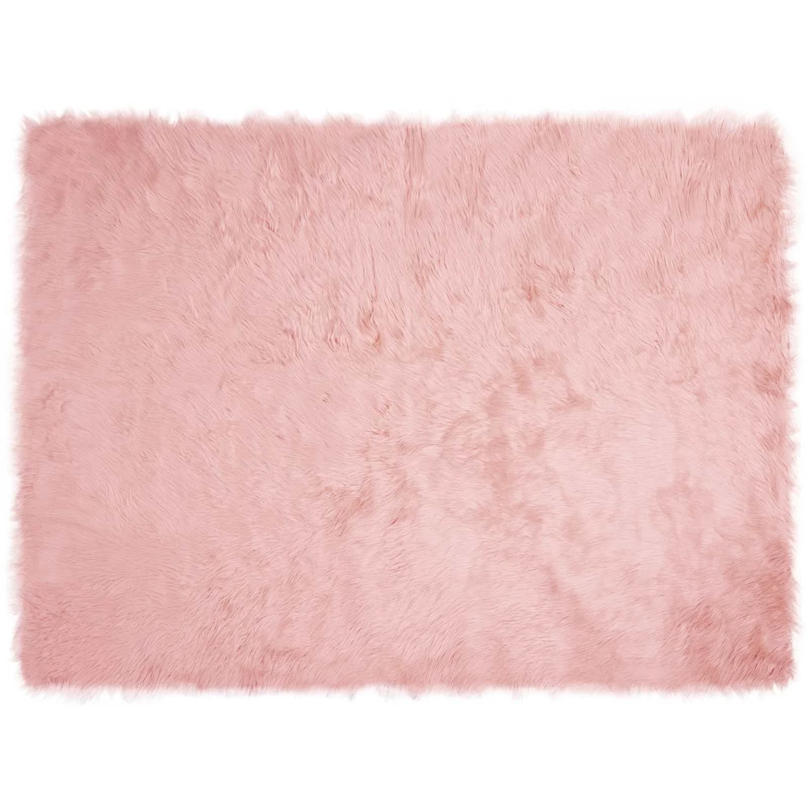 Preproga iz umetnega ovčjega krzna TAFALLA Roza 160 x 230 cm - slika 2