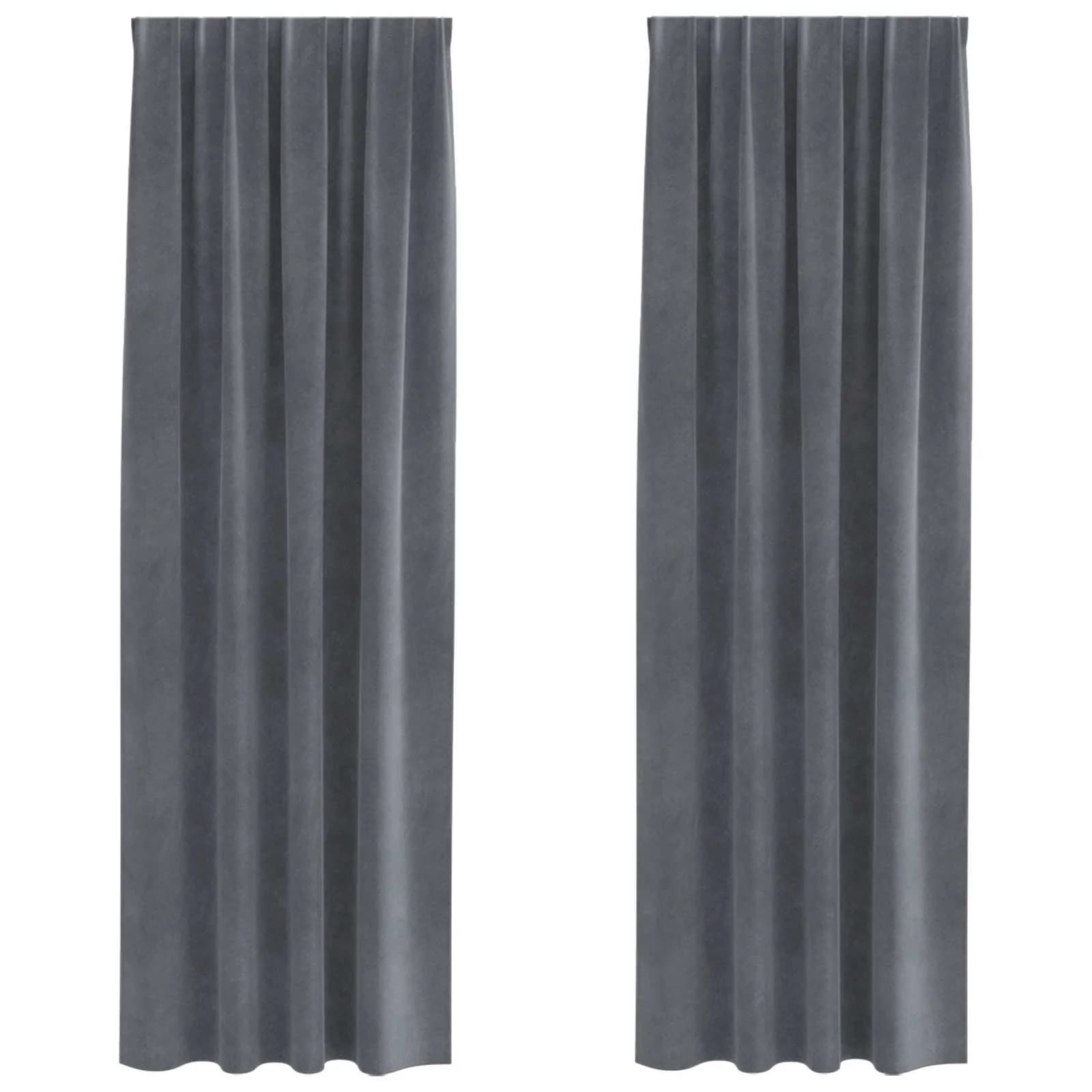 Zatemnitvene zavese 2 kos Svetlo siva 140 x 260 cm Žamet - slika 2