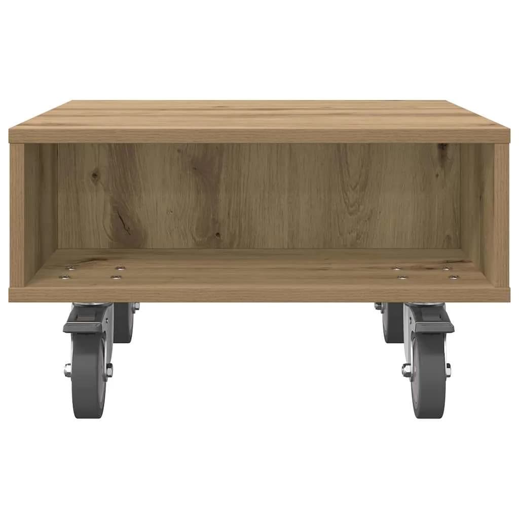 Stranska miza s kolesi Umetni hrast 50,5 x 50 x 30 cm - slika 5