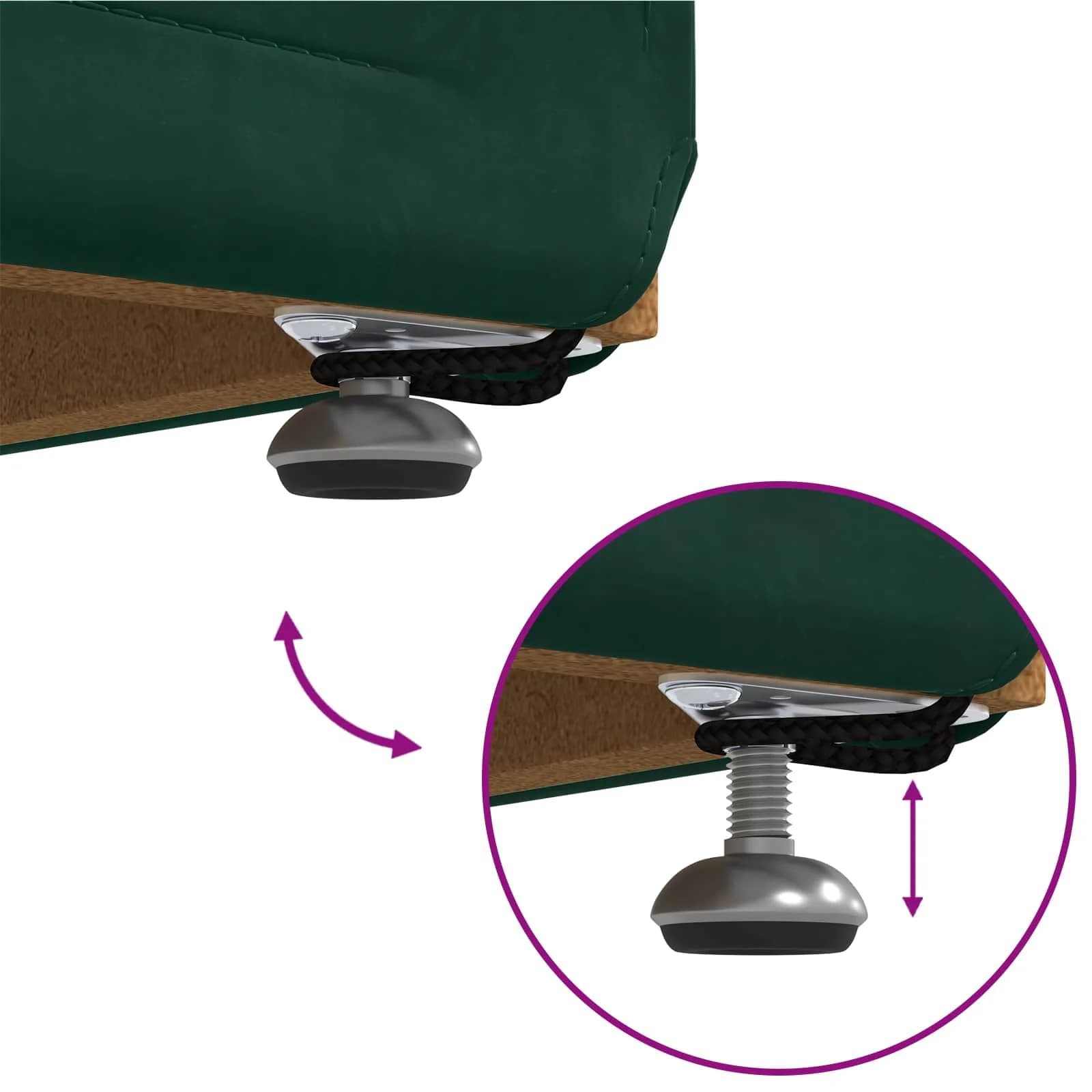 Stolica Temno zelena 101 x 41 x 40 cm Samet in Umetno Leseno - slika 7