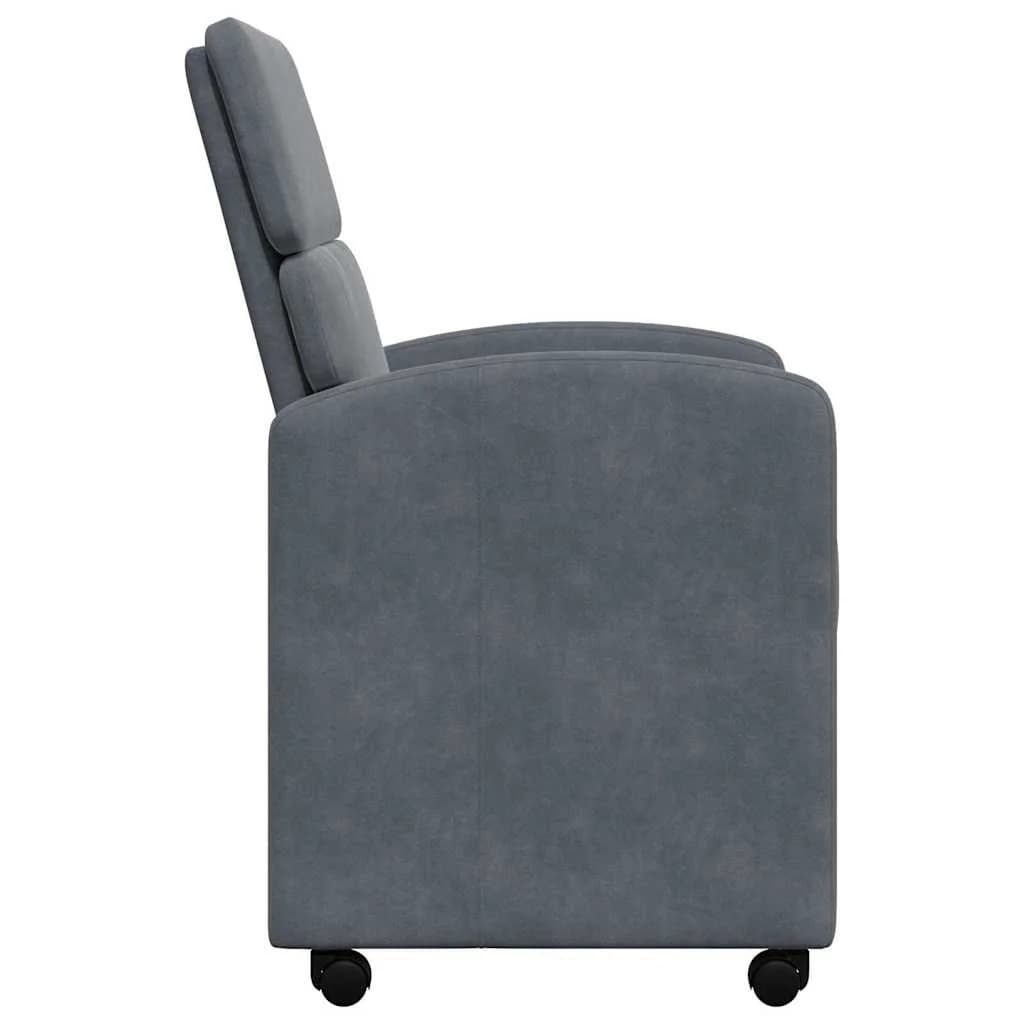 Jedilni stoli s kolesi 2 kos Žamet Temno siva 58 x 65 x 98 cm - slika 5