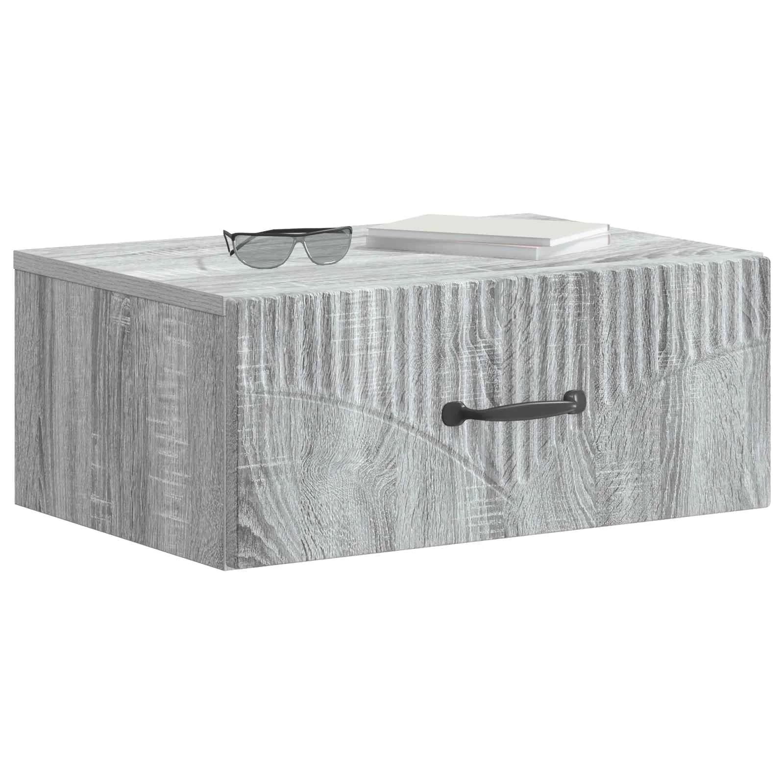 Stenski nočni omarici 2 kos Siva Sonoma 49 x 34,5 x 20 cm - slika 3