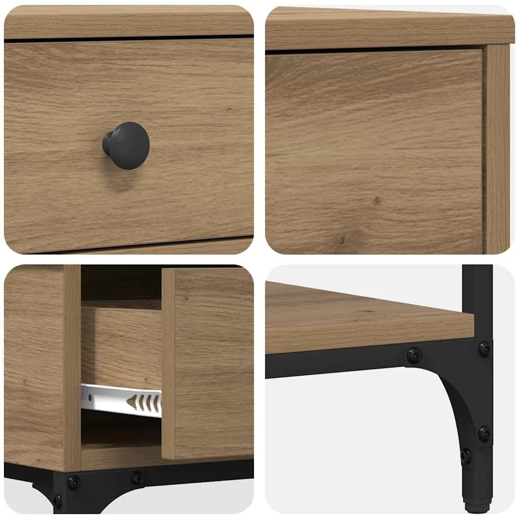 Konzolna miza artisan hrast 75 x 34,5 x 75 cm Inženirski les - slika 9
