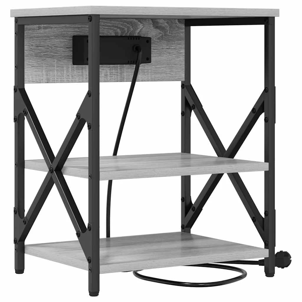 Nočna omarica Siva Sonoma 41 x 31 x 51 cm Inženirski les - slika 7