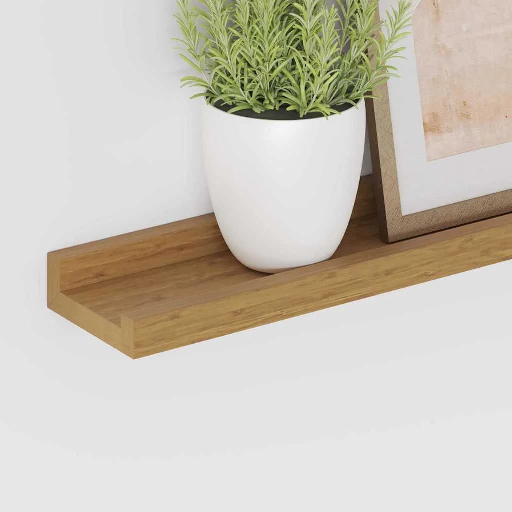 Stenska polica Montaža za steno 4 kos Bež 60 x 9 x 3 cm - slika 5