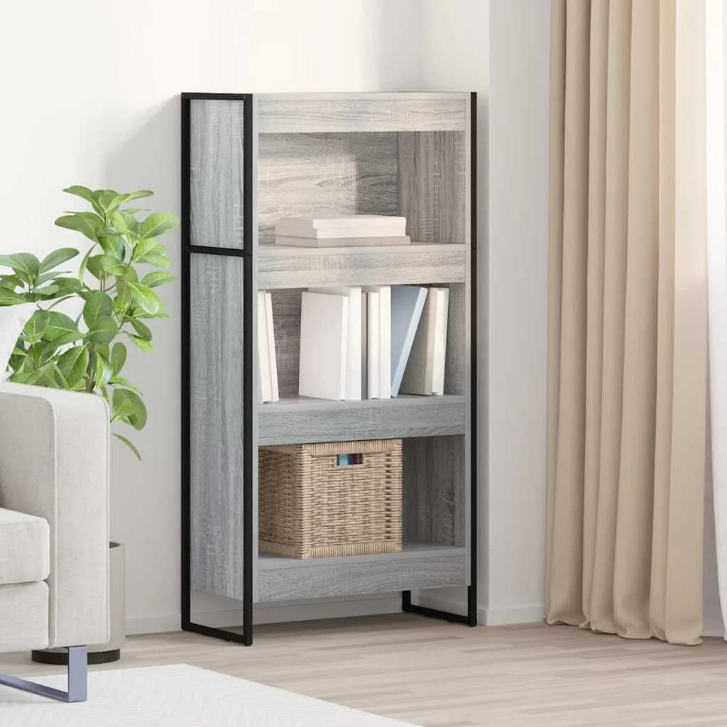 Knjigovni omar 60 x 30 x 121 cm Inženirski les Siva Sonoma