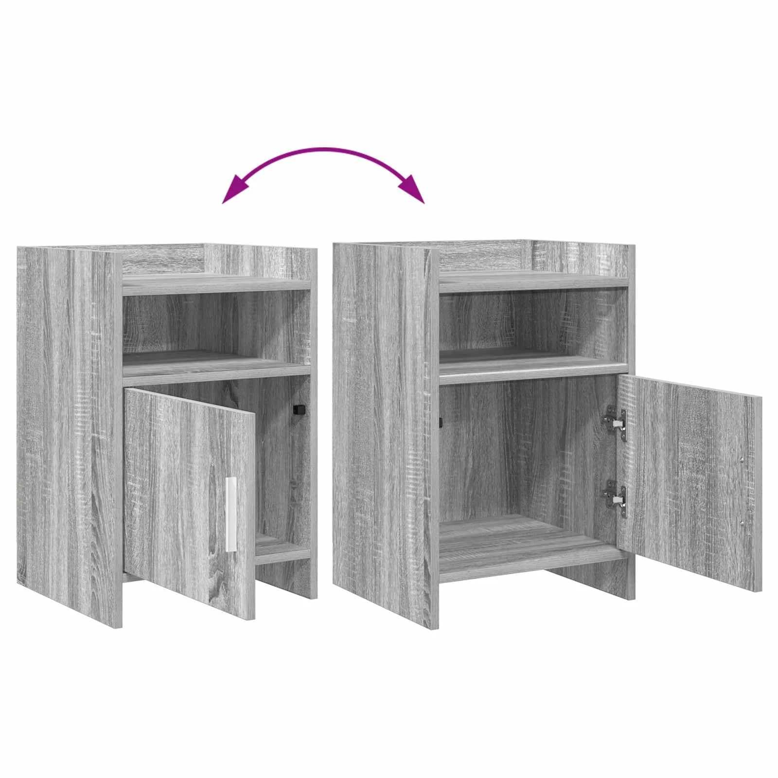 Posteljne mize 2 kos Siva Sonoma 40 x 36 x 60 cm Inženirski les - slika 9