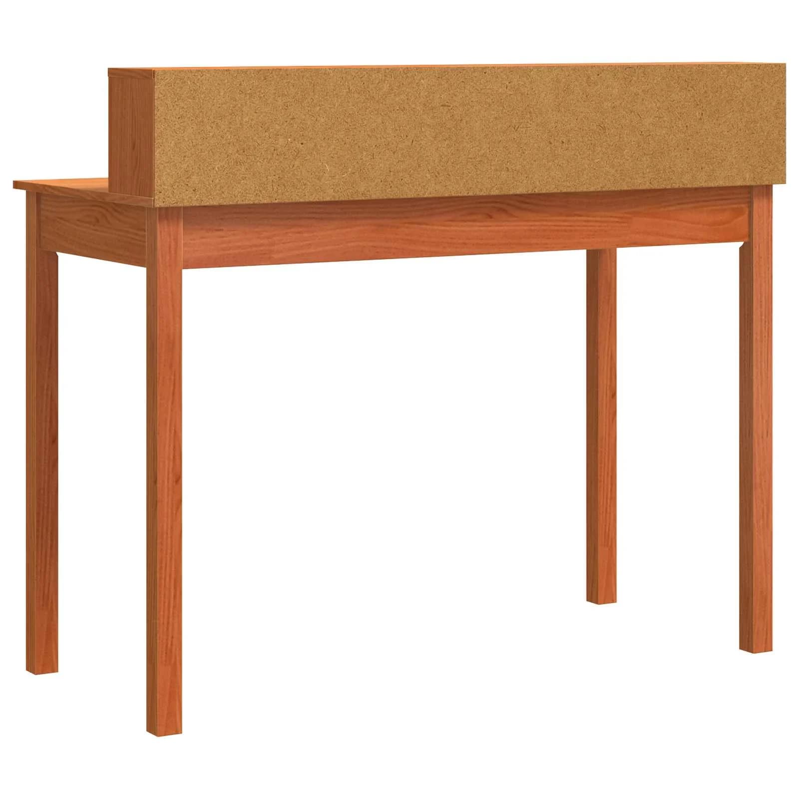 Miza s predalom Voskast rjav 110 x 50 x 93 cm Trdna borova les - slika 7