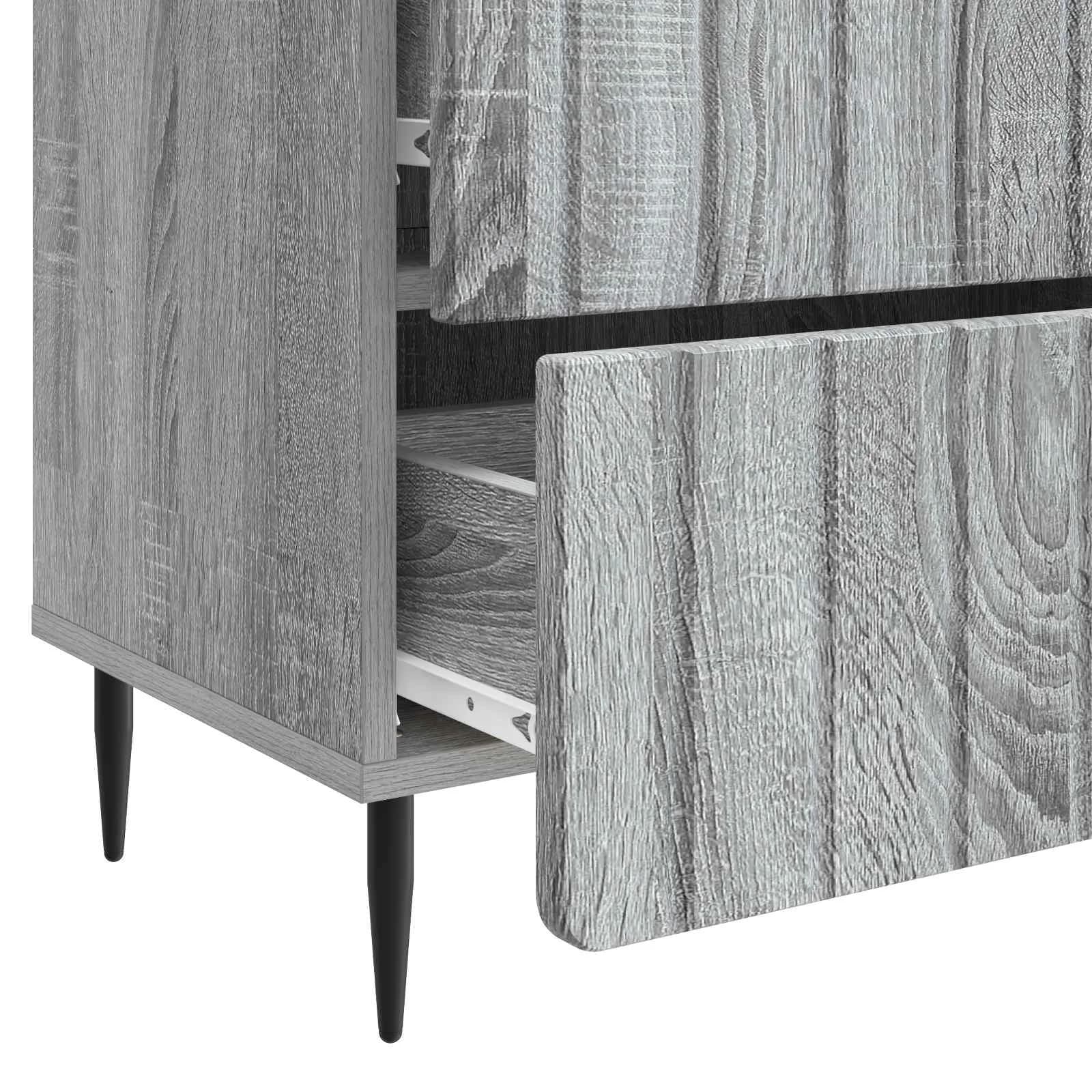 Nočna omarica Siva Sonoma 62 x 34,5 x 49,5 cm Inženirski les - slika 9
