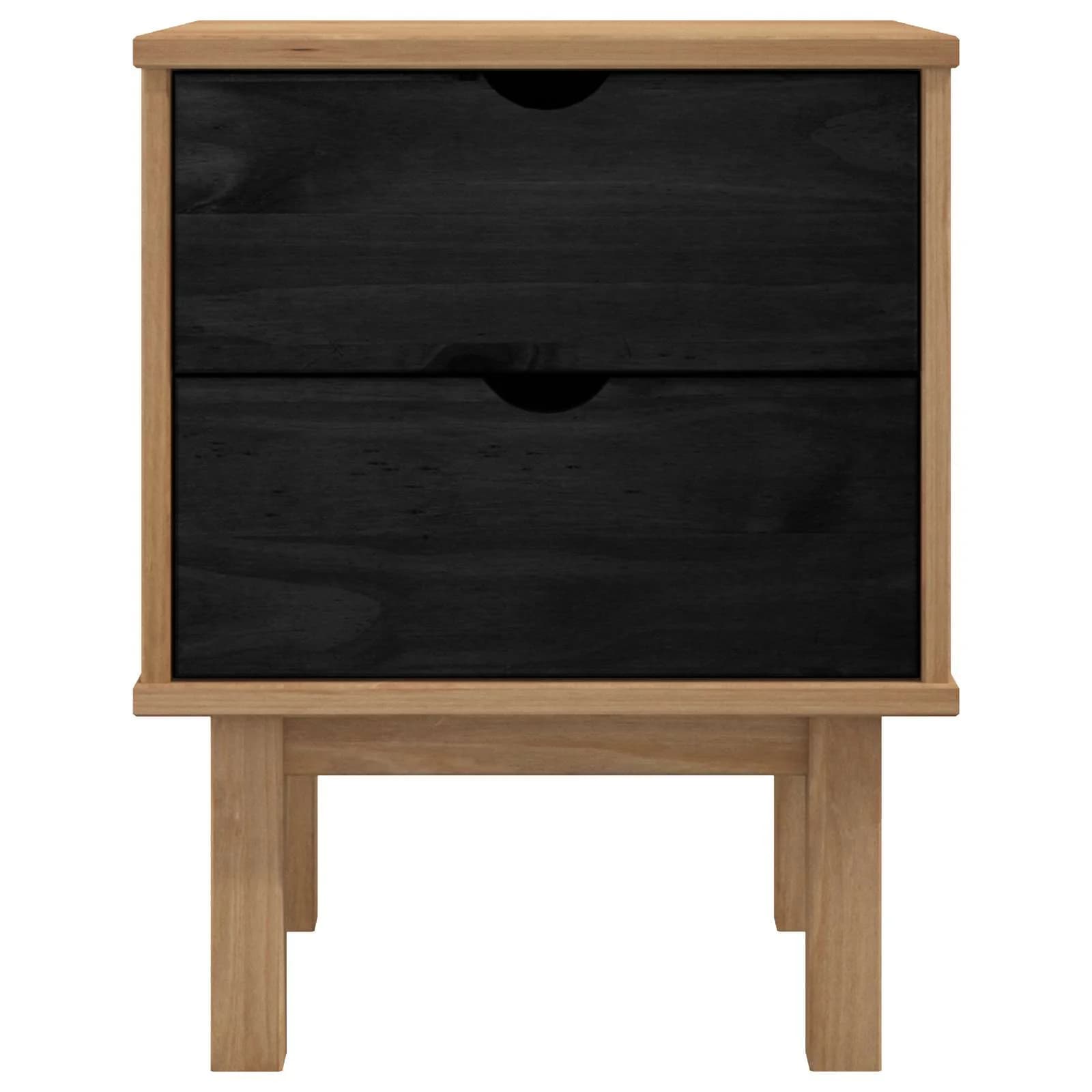 Nočna omarica OTTA Črna 45 x 39 x 57 cm Trdna borovina - slika 4