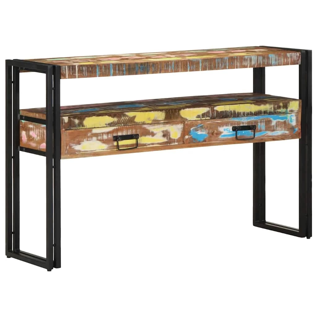Konzolna miza večbarvno 120 x 33 x 75 cm Trdna obnovljena les