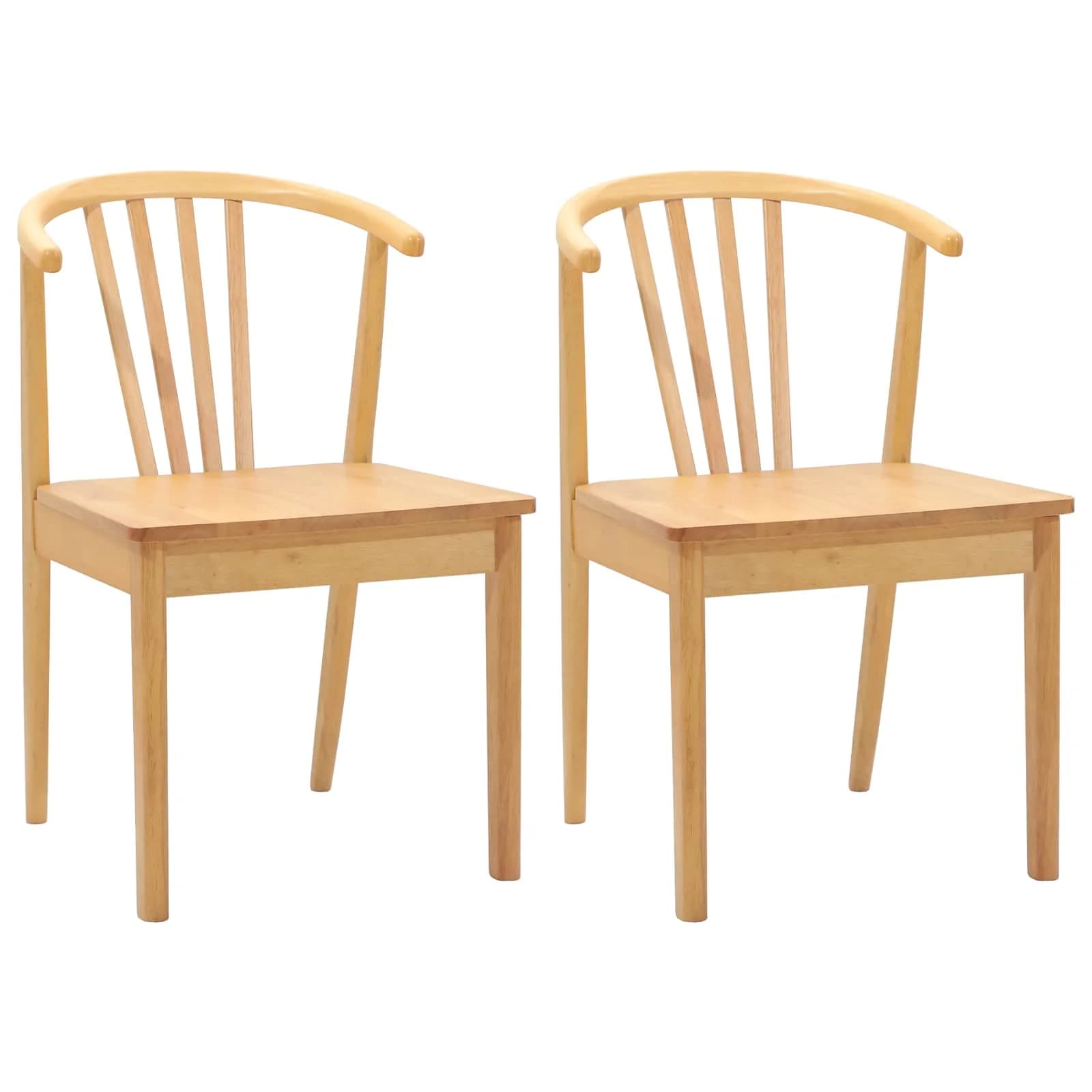 Jedilni stol 2 kos Trda guma Naravna 51 x 61 x 80,5 cm - slika 2