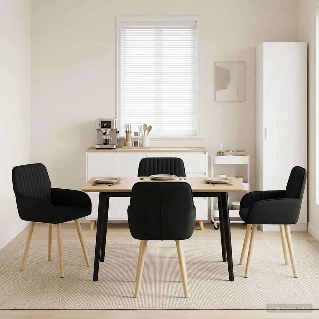 Jedilni stoli 4 kos Blago Črna 56,5 x 50 x 87,5 cm