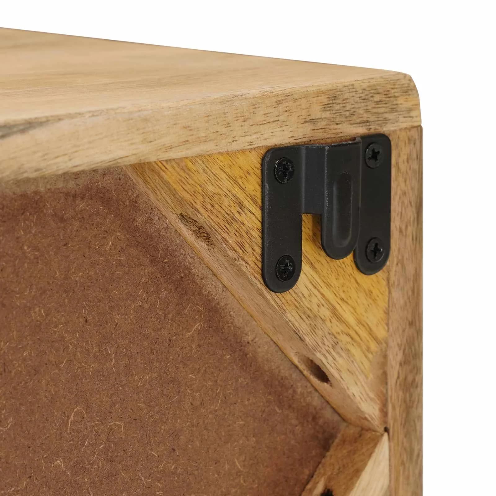 Ročno izdelana nočna omarica Teak rjava 40 x 30 x 20 cm - slika 10