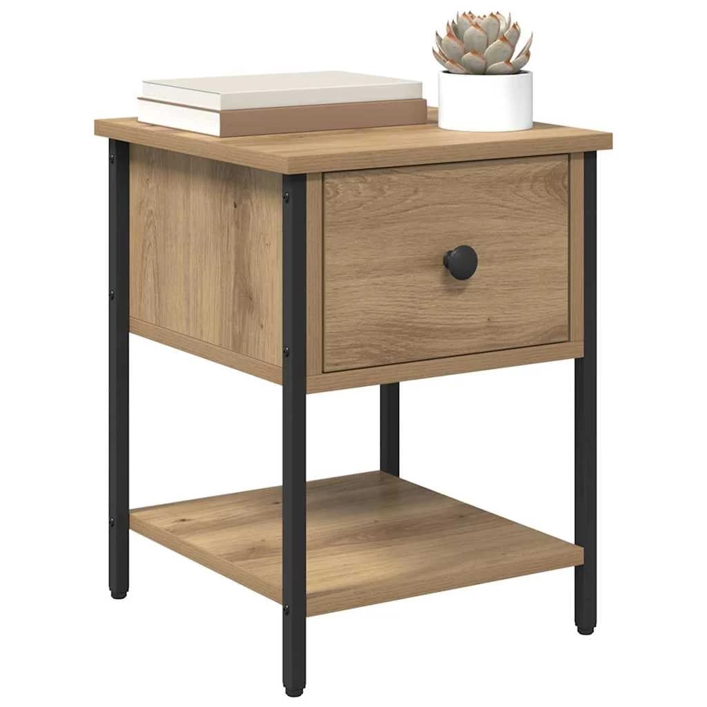 Nočna omarica Umetni hrast 34 x 35,5 x 45 cm Inženirski les - slika 3