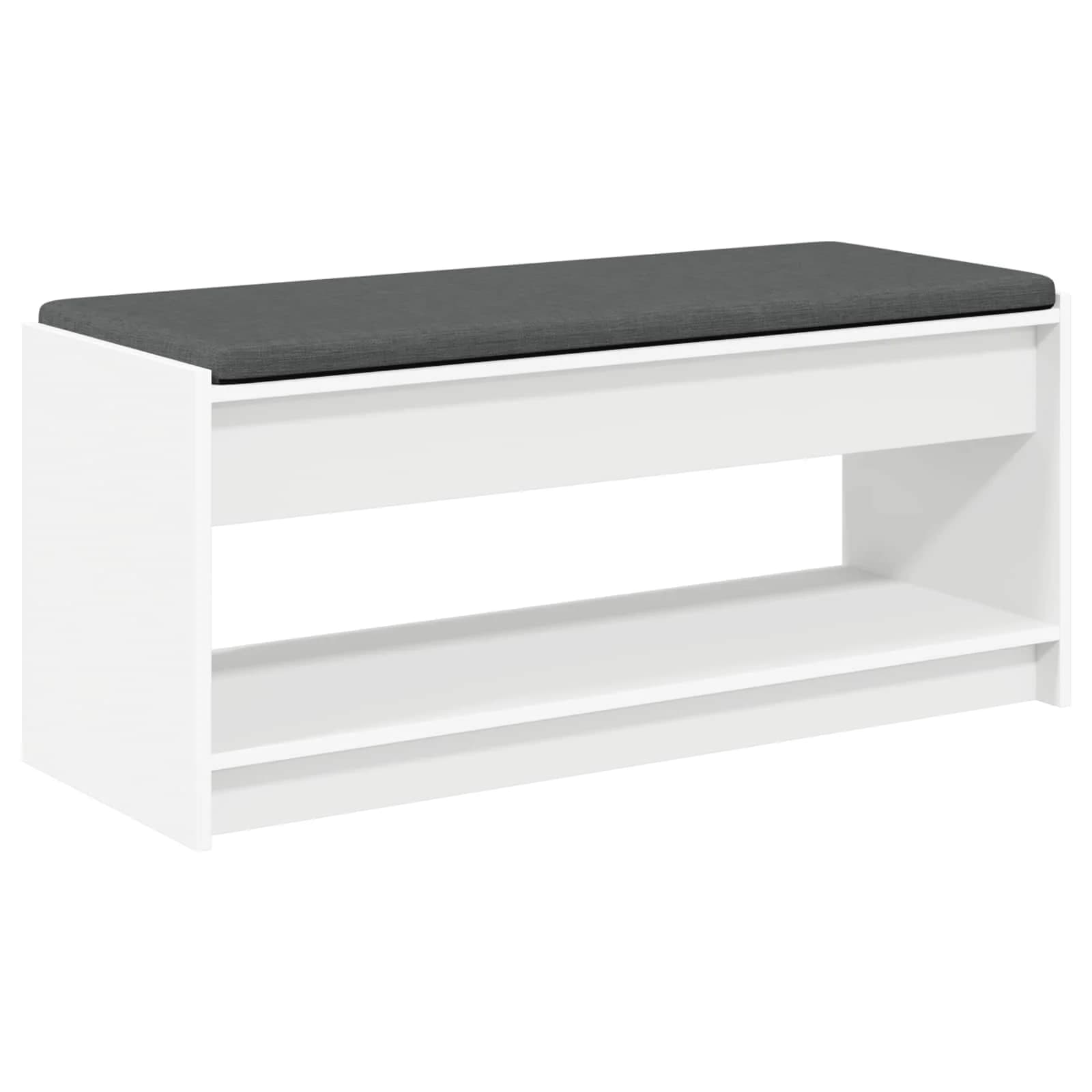 Haldna klop Bela 103 x 38 x 45 cm Oblikovan Les in Tkanina - slika 7
