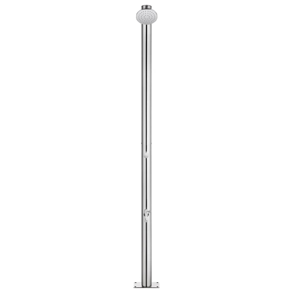 Vrtni tuš z rjavim podstavkom 220 cm nerjaveče jeklo - slika 3