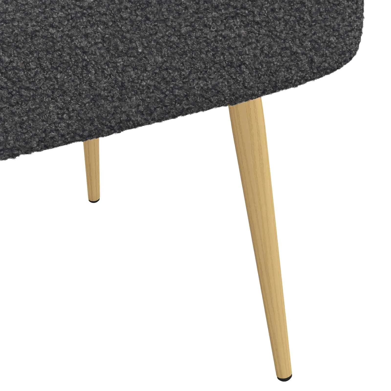 Oblazinjena klop z naslonom Temno siva 110 x 60 x 76 cm Bouclé - slika 6