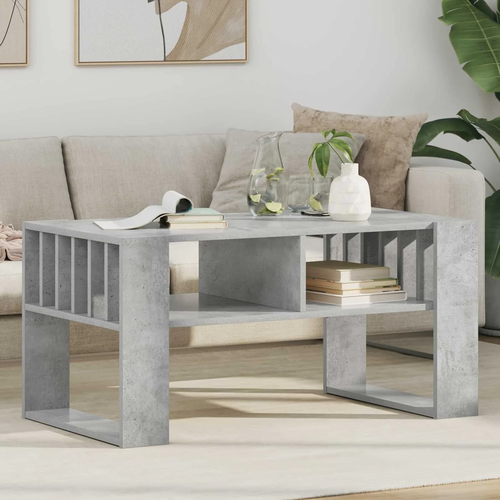 Klubska miza Betonsko siva 92 x 49,5 x 45 cm Inženirski les
