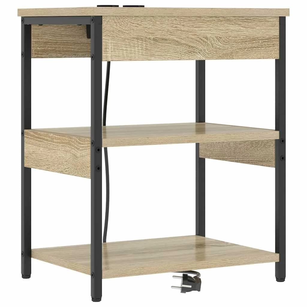 Nočna omarica 2 kos Sonoma hrast 41 x 31 x 51 cm Inženirski les - slika 5