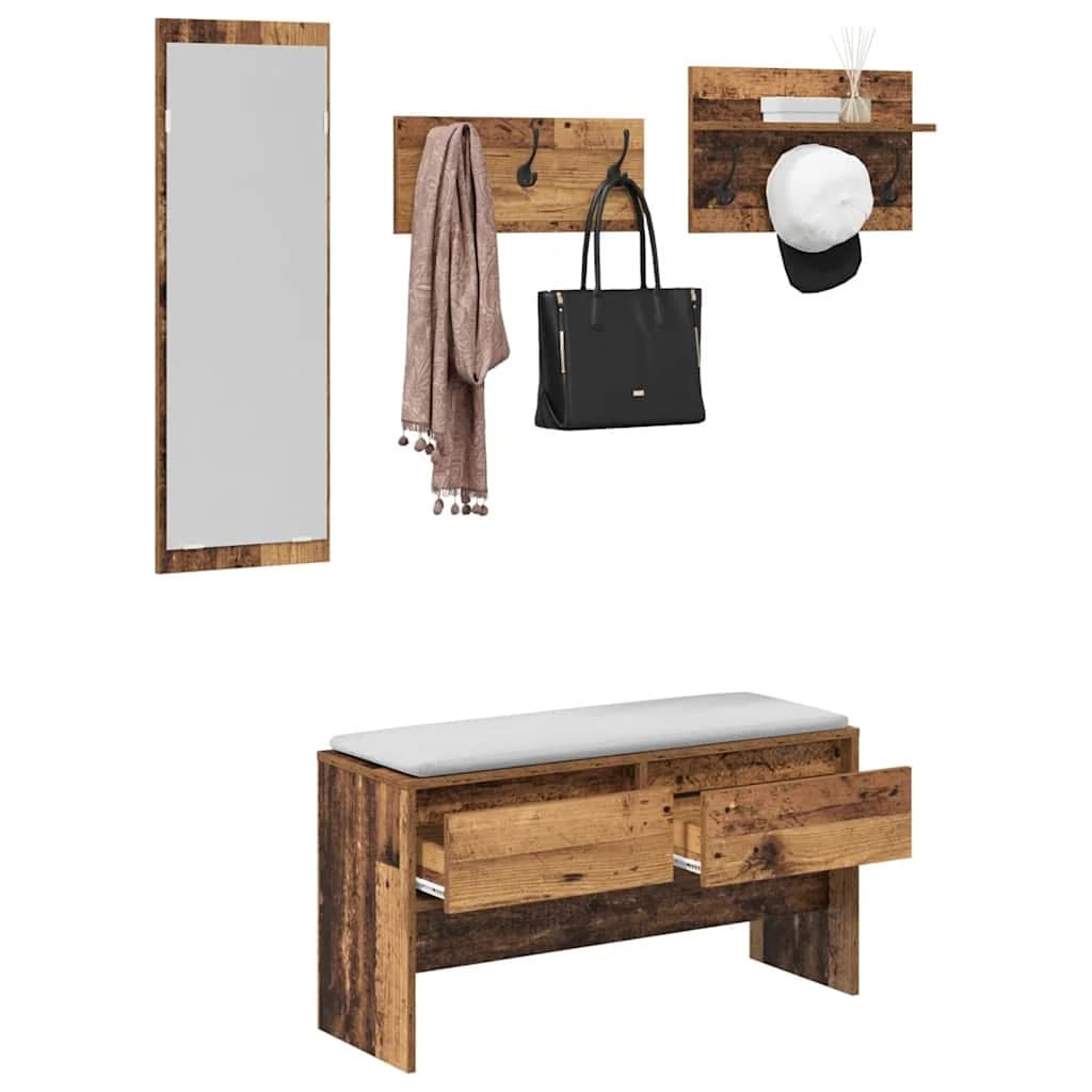 Komplet pohištva za predsobo 4 kos Star les 90 x 31 x 46,5 cm - slika 3