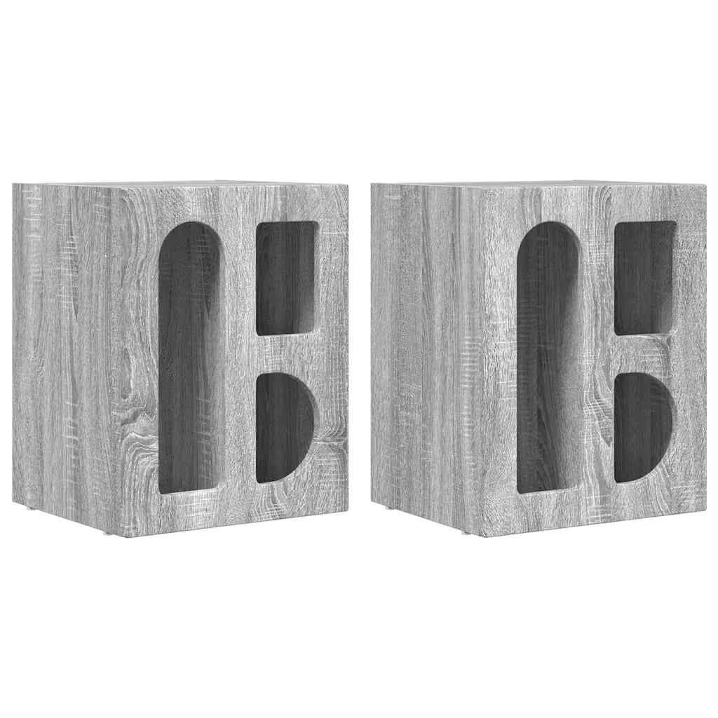 Nočna omarica ELST 2 kos Siva Sonoma 40 x 35 x 50 cm - slika 2