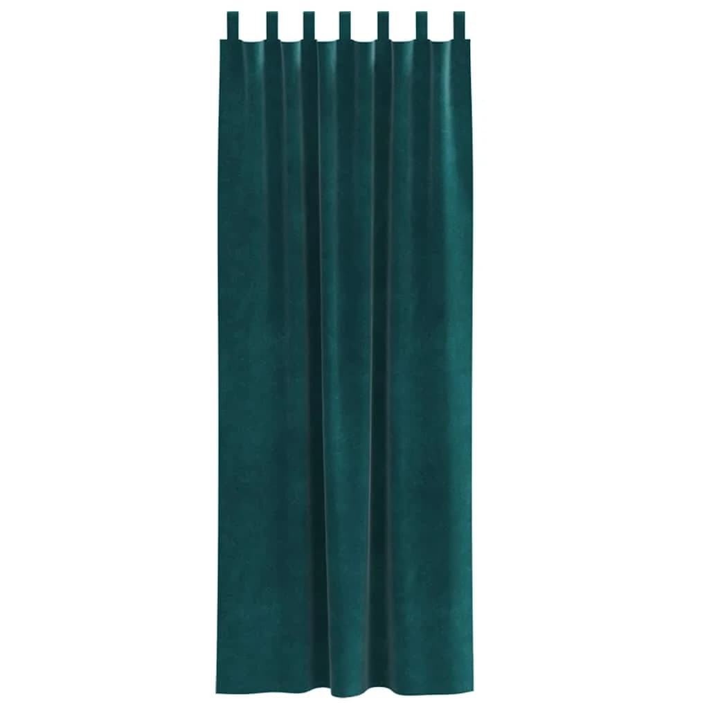 Zatemnitvene zavese 2 kos Temno zelena 140 x 225 cm Žamet - slika 4