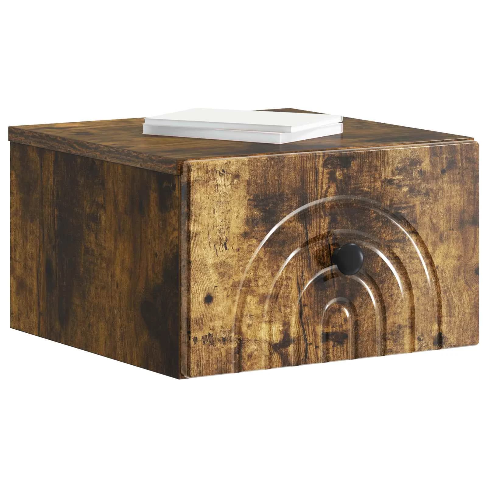Stenski nočni omarici 2 kos Dimljen hrast 33 x 34,5 x 20 cm - slika 3
