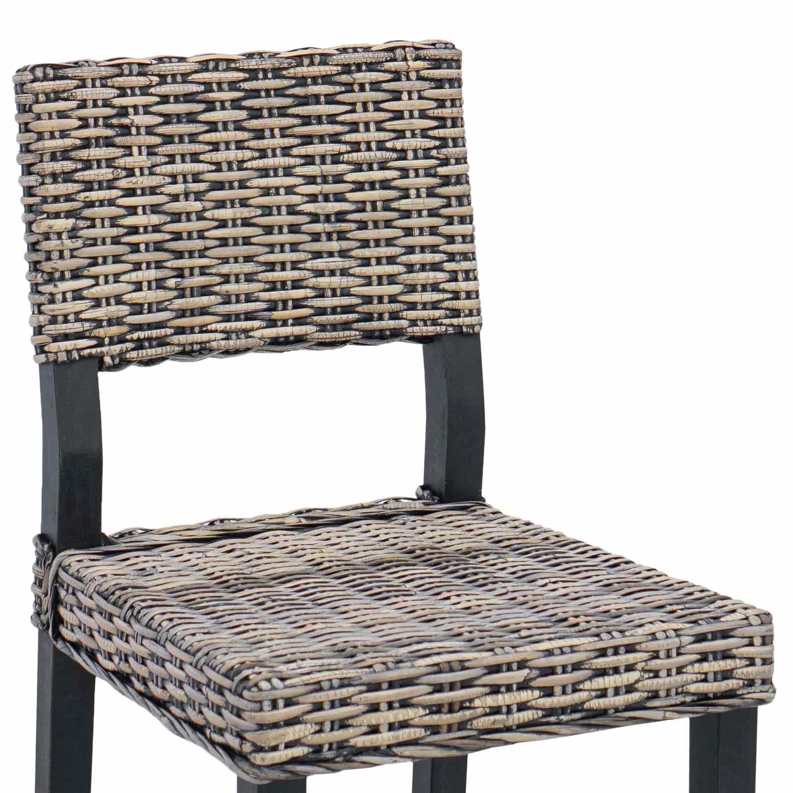 Jedilni stol 2 kos Kubu rattan Črna pranja 46 x 55 x 84 cm - slika 8