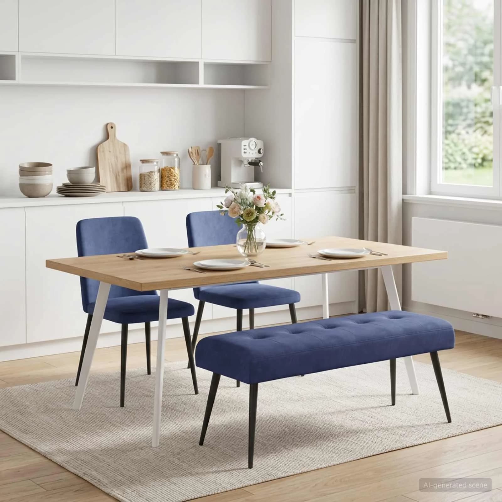 Klop s gumbnim oblazinjenjem Policijska modra 110 x 40 x 46 cm