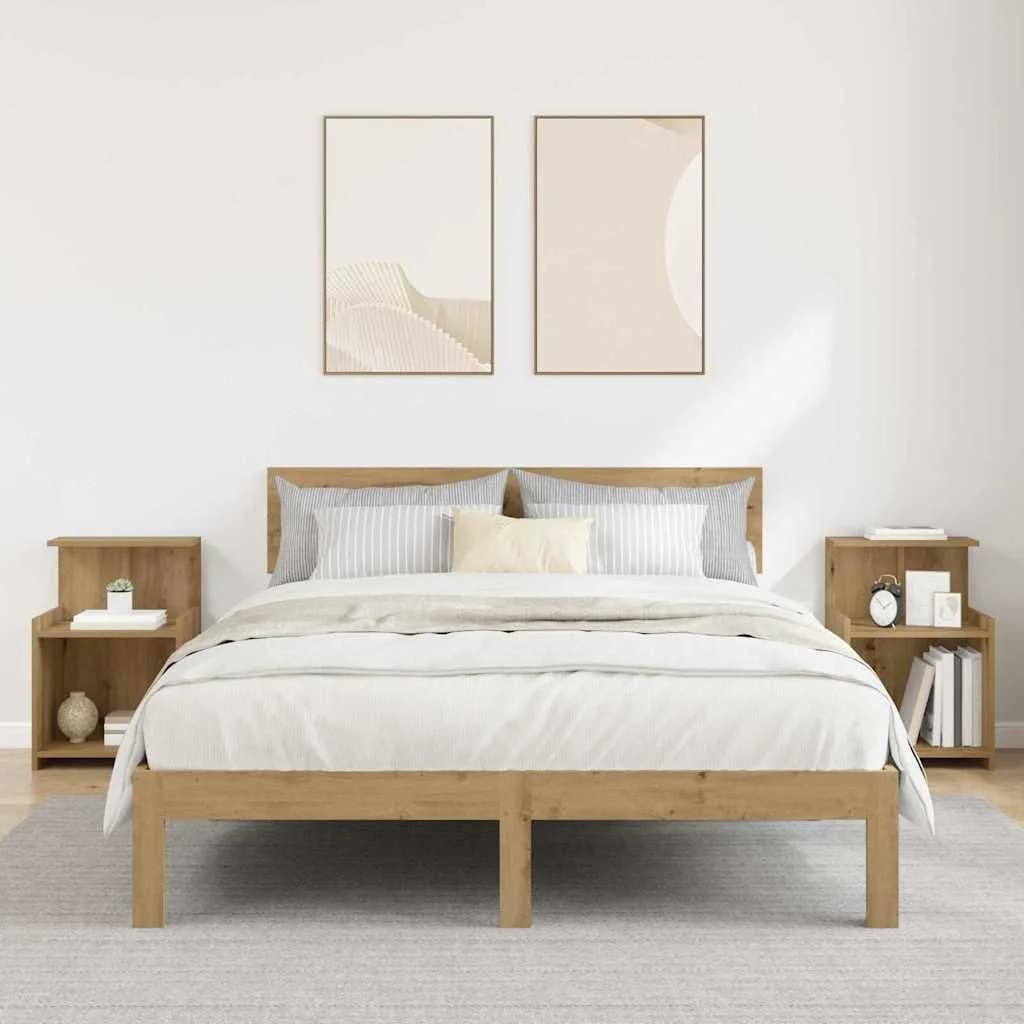 Nočna omarica 2 kos Umetni hrast 40 x 35 x 60 cm Inženirski les