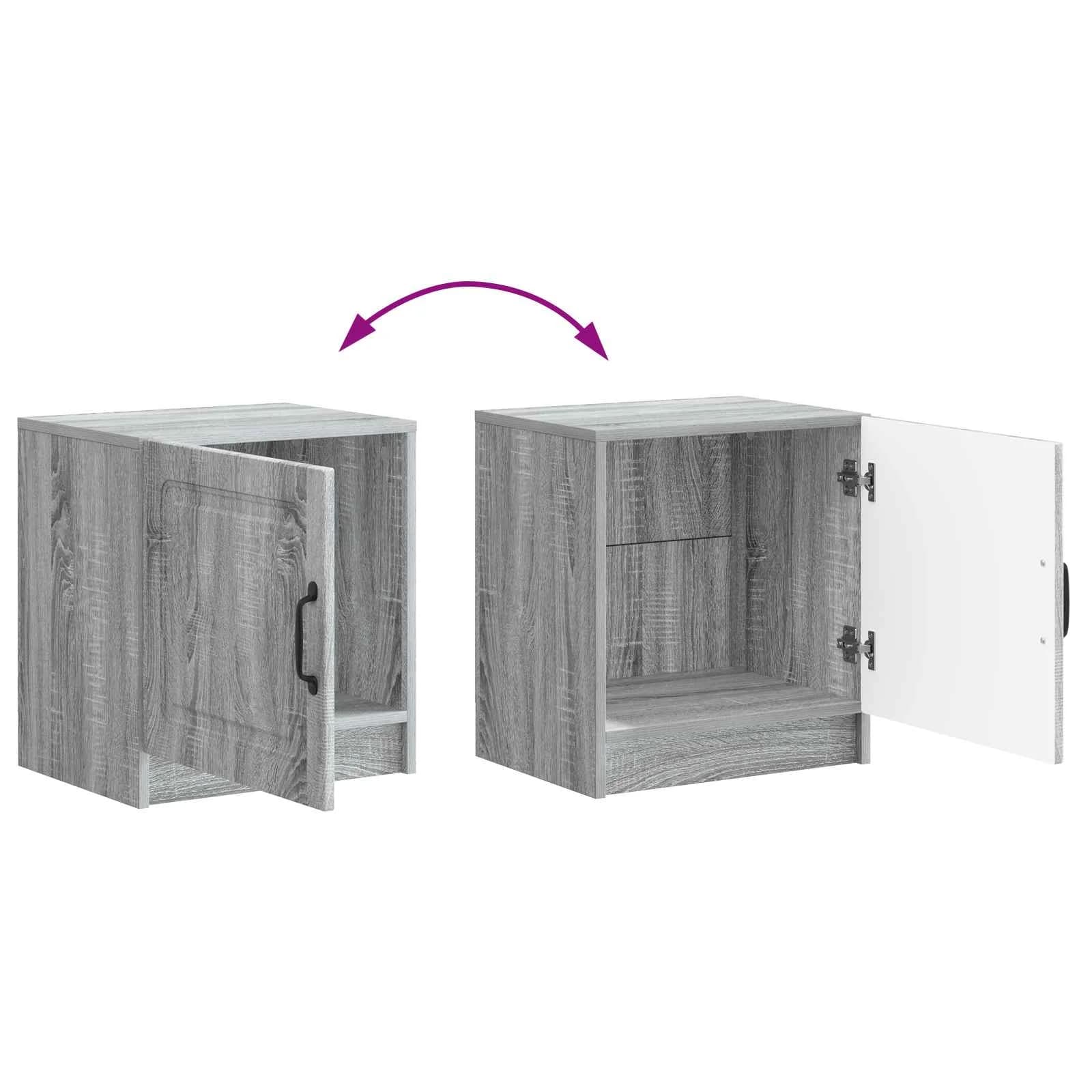 Nočna omarica 2 kos Siva Sonoma 43 x 34,5 x 47 cm - slika 12