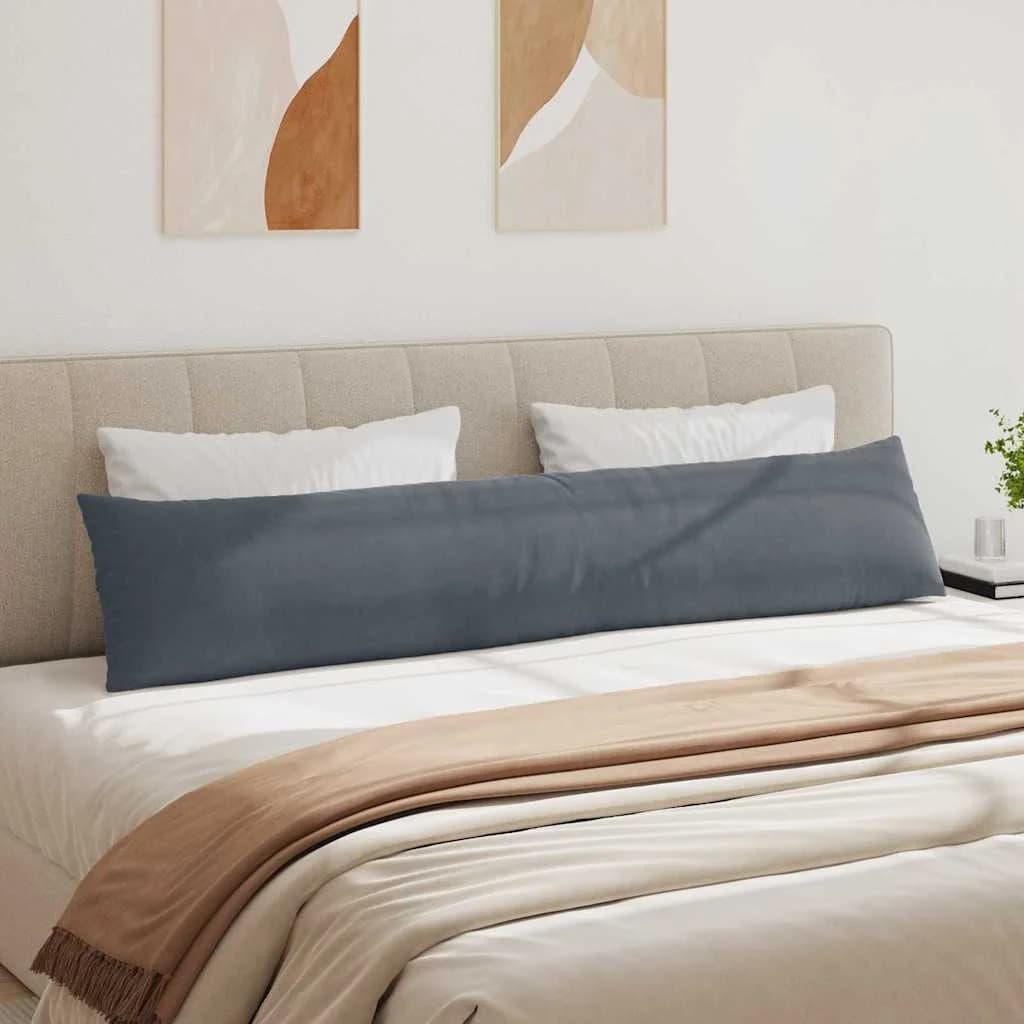 Blazine za kavč 2 pcs Temno siva 200 x 40 cm Žametna tkanina - slika 4