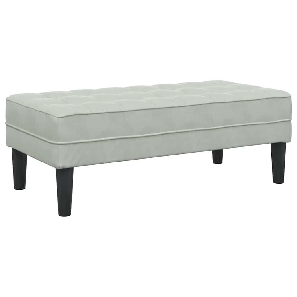klop z blazino Svetlo siva 113 x 57 x 39 cm Žamet - slika 2