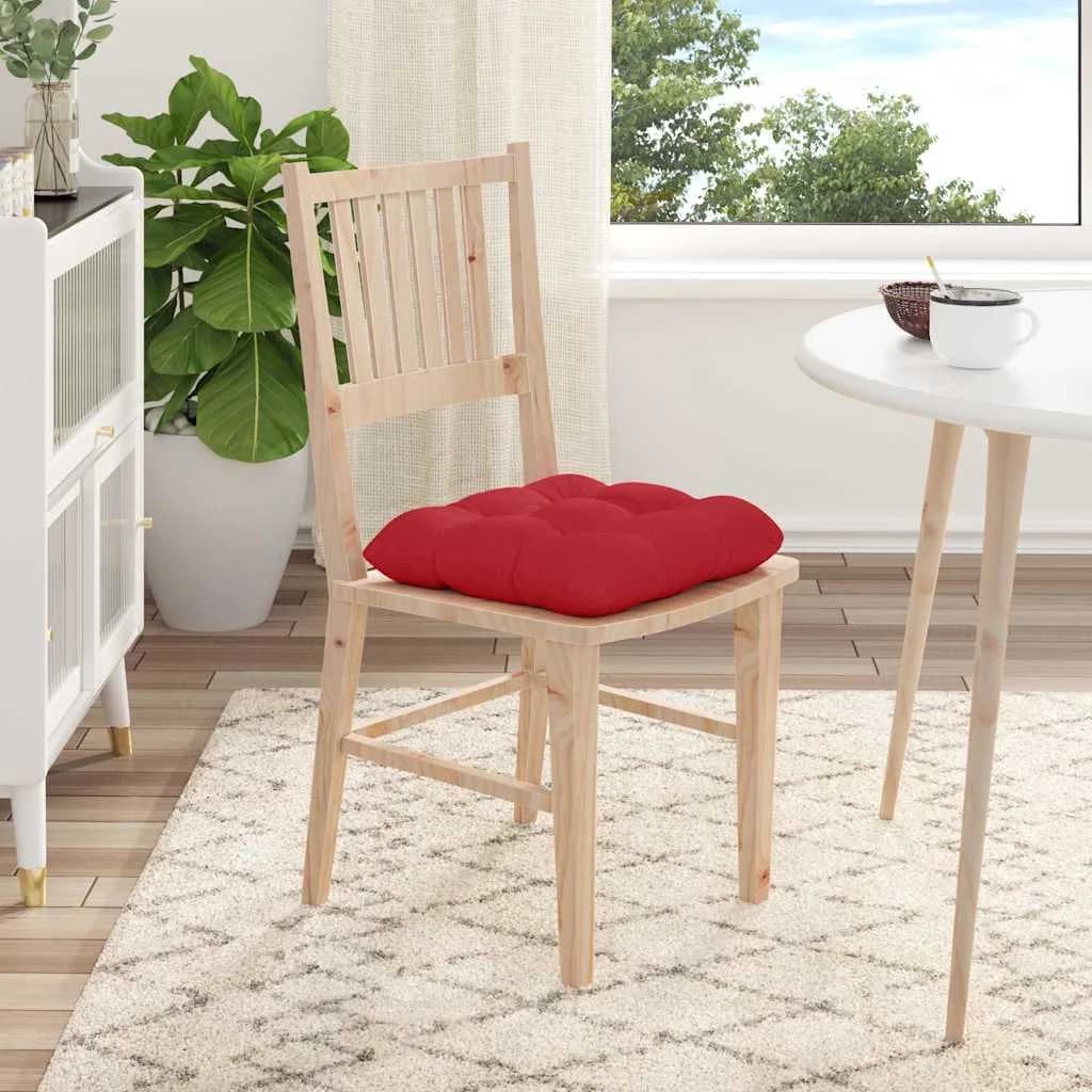 Sedežne blazine 4 kos Blago Rdeča 40 x 40 x 12 cm - slika 4