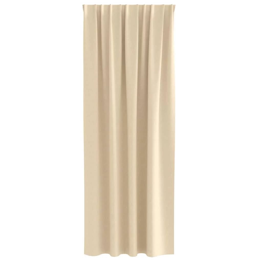 Zavese za zatemnitev z obroči 2 kos krema 225 x 140 cm - slika 4