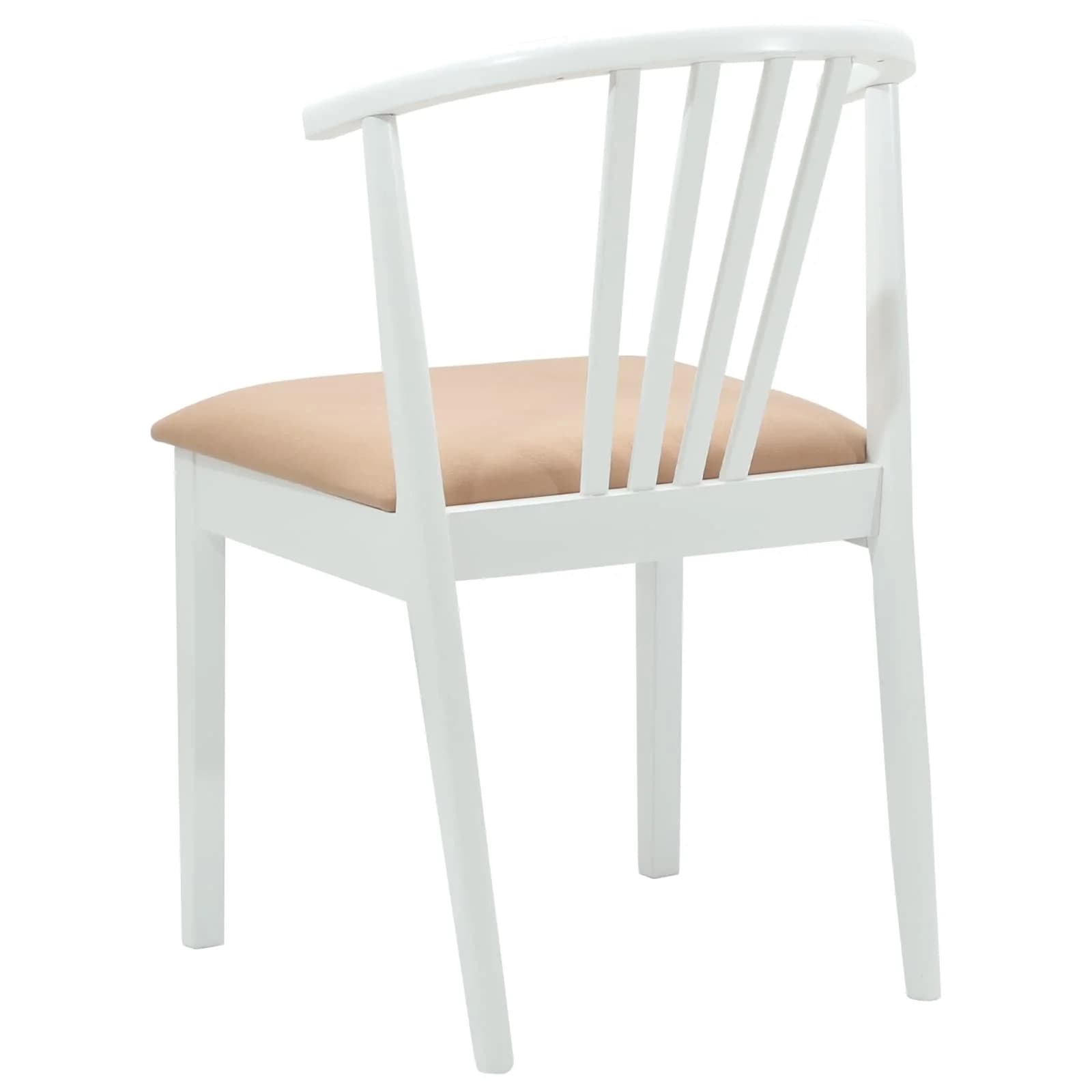 Jedilni stol 2 kos Trda guma Bela in rjava 51 x 61 x 80,5 cm - slika 7