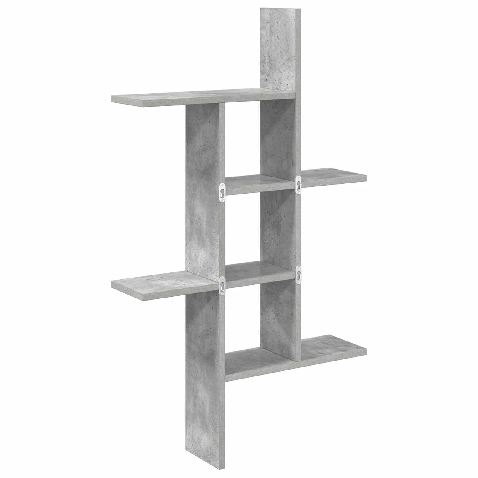 Stenska polica Betonsko siva 61 x 15 x 102 cm Inženirski les - slika 6
