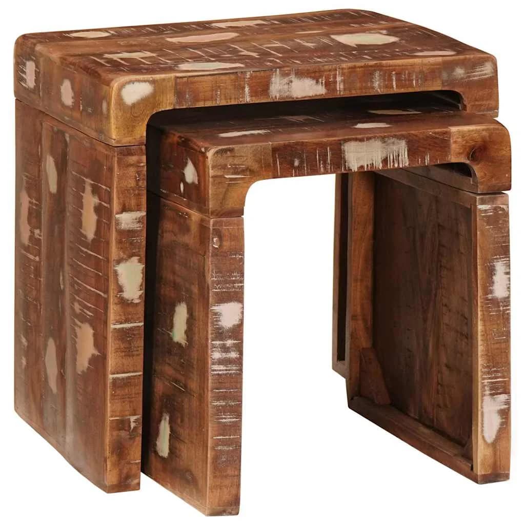 Gnezditvene mize 2 kos Rjava 46 x 40 x 46 cm - slika 2