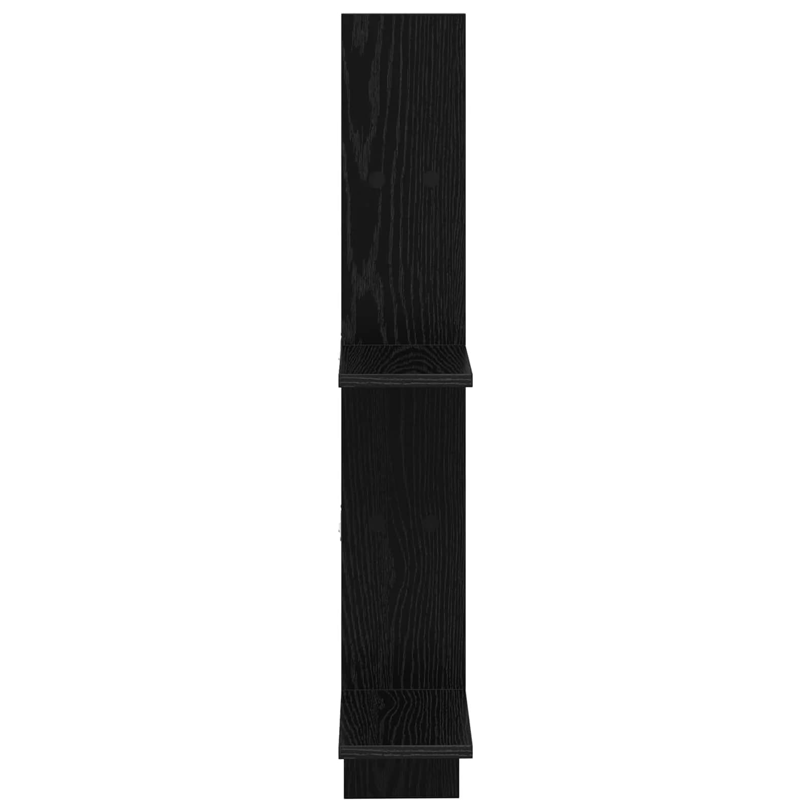 Stenska polica Črni hrast 61 x 15 x 102 cm Inženirski les - slika 5