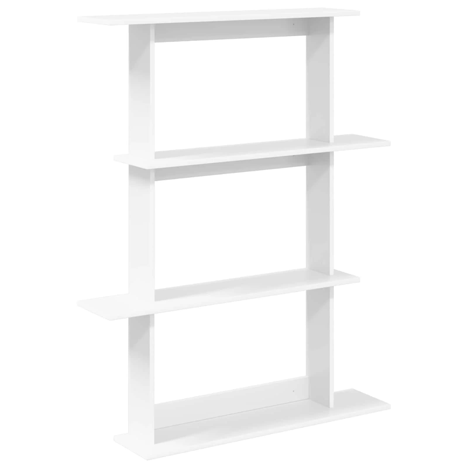 Stenska polica Bela 100 x 20 x 126 cm Inženirski les - slika 2