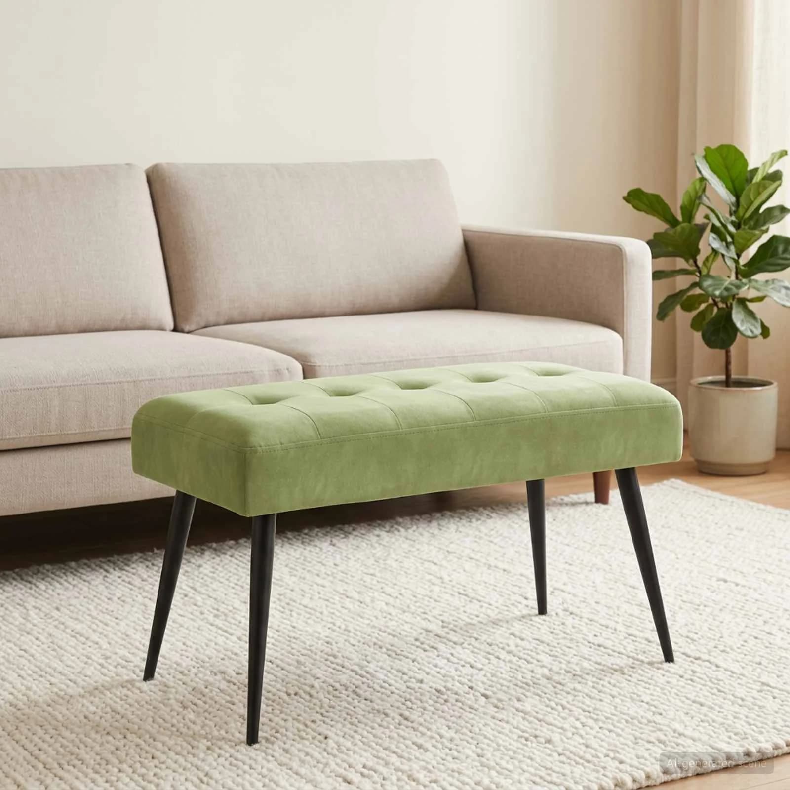 Klop s gumbnim oblazinjenjem Svetlo zelena 80 x 40 x 46 cm - slika 4